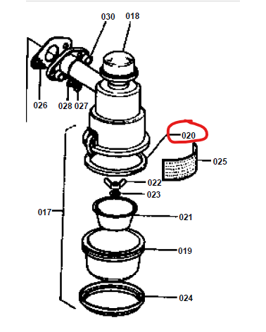 Anillo cubeta filtro aire Kubota B6000